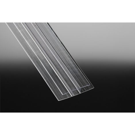 Polycarbonat H-Profil 3000 mm für 16 mm, glasklar
