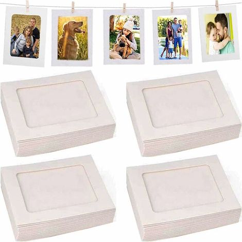 Lot de 40 Cadres Blancs pour décoration d'intérieur, 15.111.6 cm en Papier Photo, Cadre à Suspendre, Idéal pour la Maison, l'école ou la décoration (1/4)