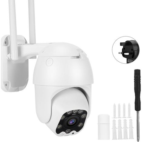 Caméra IP PTZ WiFi 1080P HD 8 projecteurs extérieure surveillance sécurité compatible Camhi 110-240V UK (1/5)