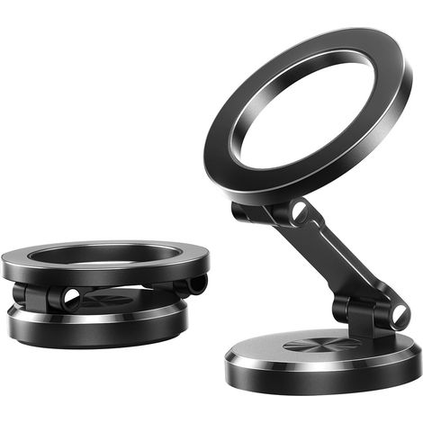 Support magnétique pour téléphone de voiture compatible iPhone, métal pliable, aimants puissants 20xN55. (1/4)