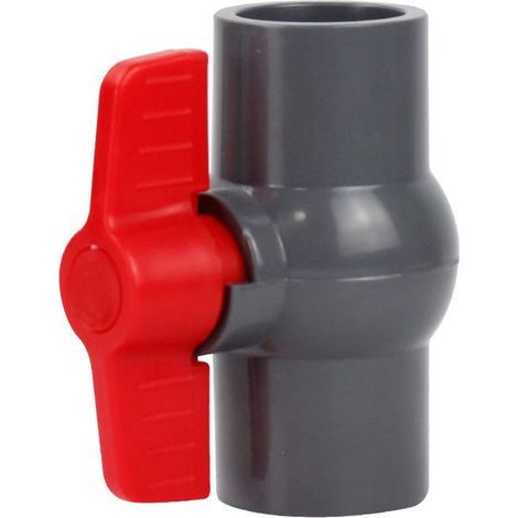 PVC ball valve, plastic repair seals, 40 mm inner diameter, push-fit valve fitting (grey) (1/4)