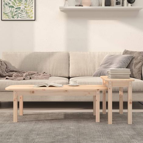 Maison Exclusive - Set Tavolini da Salotto 2 pz in Legno Massello di Pino