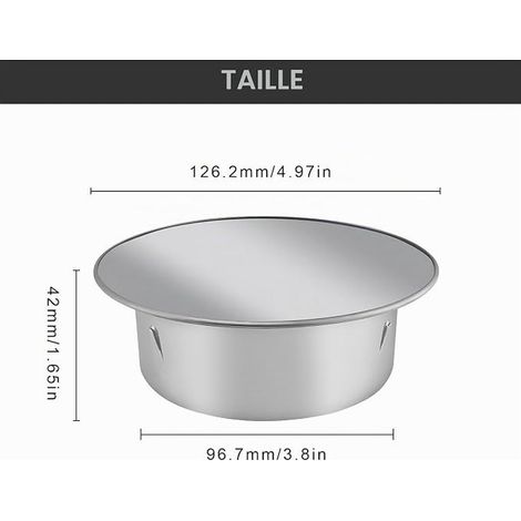 Chimney Cover, 100mm Stainless Steel Stove Pipe Cap, Chimney Hat, Fits Types of Oven Tubes (1/4)