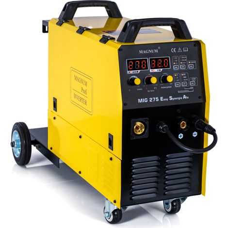 PÓŁAUTOMAT SPAWALNICZY INVERTOROWY MIG-275 EASY SYNERGIA ALU PULS, 280A/60%, MASA, MB24/3B, GP50, MIT, WĄŻ GAZ, BW, BRAK KABLA MMA