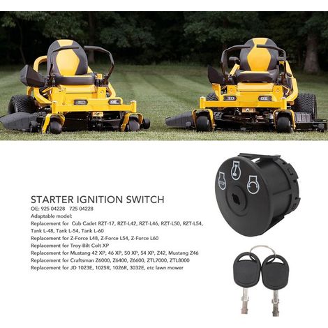 Interrupteur de Démarrage pour Moteur de Tondeuse Cub Cadet 3 Positions avec 2 Clés (1/5)