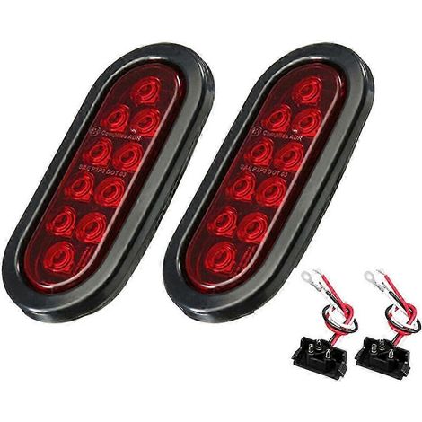 Ampoules ovales à 10 LED pour feux stop avec prise 12 V, clignotants universels compatibles avec la plupart des voitures. (1/5)