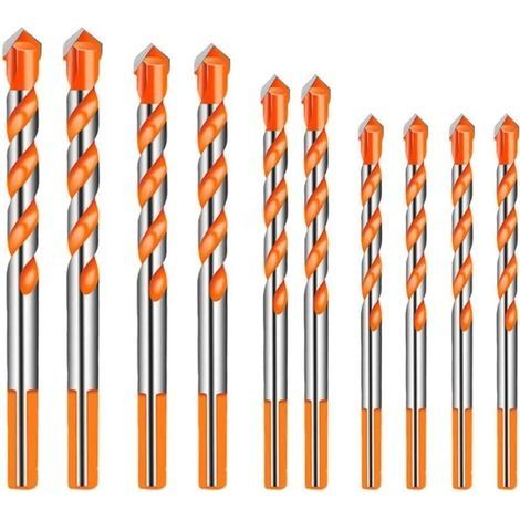 10 Pièces Carbure De Tungstène Maçonnerie Foret Ensemble Pour Céramique Porcelaine Métal Acier (6/8 /10 /12mm) (1/5)