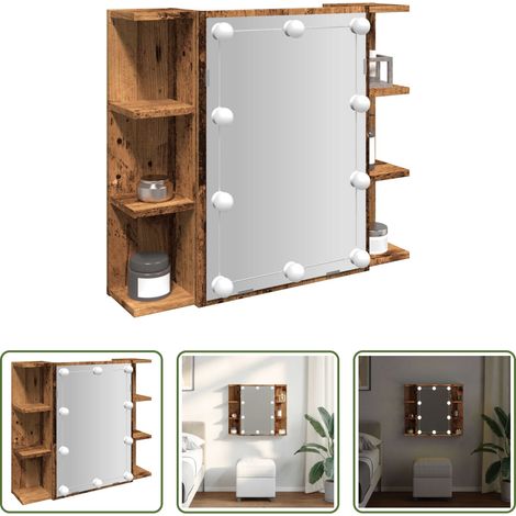 LED Beleuchtung - Spiegelschrank mit LED Altholz 70x16,5x60 cm (1/5)