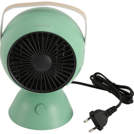 Mini radiateur soufflant 1300 W, portable, silencieux, à chauffe rapide, idéal pour la chambre, le bureau ou un bureau. Vert, prise européenne 100 V/240 V.-AquaForge