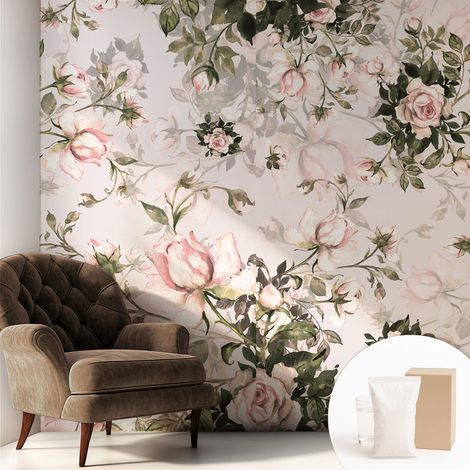 Papier peint intissé mural avec imprimé motifs uniques apparence moderne - Colle incluse gratuite Motif floral 250x250 cm (1/5)