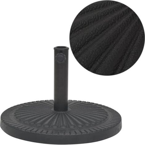 Socle de pare-soleil rond en résine noire, 29 kg (1/5)