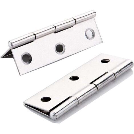 2 pcs en acier inoxydable meubles de maison matériel Charnière de porte Long 75 mm x 50 mm (1/4)