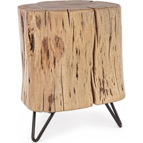 Sgabello per interno "Artur" Struttura In Legno Di Acacia, Gambe In Acciaio Verniciato A Polvere Epossidica -41 cm (1/4)