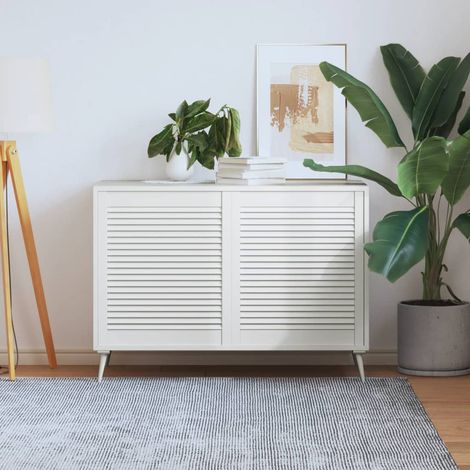 Portes d'armoire à lattes, lot de 2, blanches, 69 x 59,4 cm, en bois massif