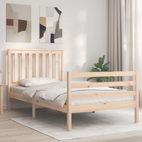 Massivholzbett mit Kopfteil 100x200 cm