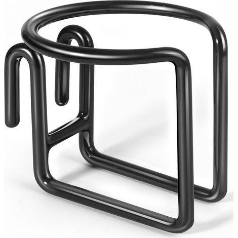 Portavasos de pared de acero inoxidable, no requiere instalación, apto para todo tipo de vasos (negro, 1 unidad). (1/5)