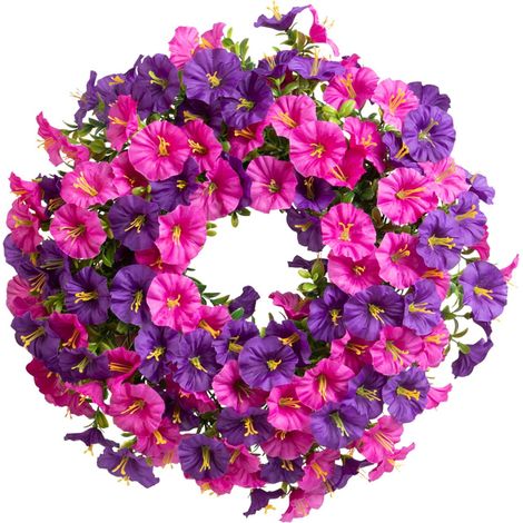 Guirlande En Rattan - Décor Porte Été Framboise - Guirlande Murale Pour Festival - 35 x 30 x 5 cm - Violet (1/5)