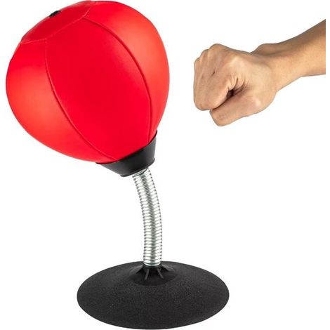 Sac de frappe de bureau - Balle anti-stress - Sac de frappe pour le bureau - Balle de frappe - Jouets anti-stress - PU - Rouge (1/5)