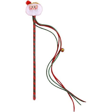 Baguette de pêche amusante pour chat avec Père Noël et renne de Noël - Jouet pour chat adorable - Père Noël (1/5)