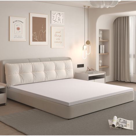 Colchón 160x200x5 cm de espuma blanco, desenfundable y lavable para dormitorio moderno FloraGrace (1/5)