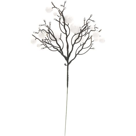 (10 par paquet) Bouquet de baies artificielles de Noël créatif avec sequins et paillettes, accessoires de décoration florale, décoration festive pour la maison - Blanc 3015cm, fruits en mousse/tige mé (1/5)