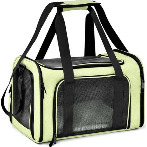Piccola borsa trasportino verde per animali domestici, 40 cm x 25 cm x 25 cm, 1 borsa trasportino pieghevole per cani e gatti (1/5)