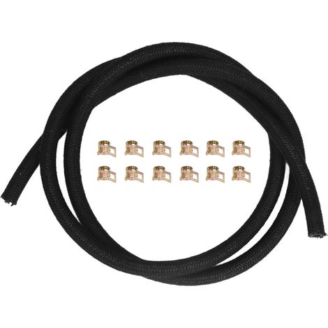 Tuyau retour carburant injecteur accessoire tube huile générateur pour CAT E320D2 excavatrice, en caoutchouc et acier inoxydable, 1 tuyau + 12 clips (1/5)