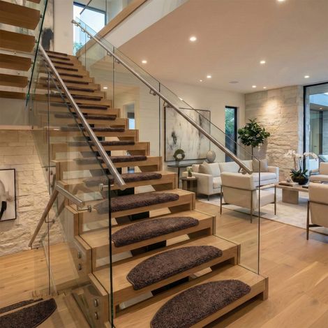 Tapis d'escalier demi-rond Madrid 23,5 x 65 cm - Marron (1/5)