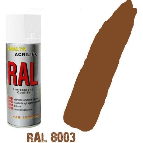 Bomboletta spray marrone terracotta opaco ral 8003 acrilico rapida essiccazione