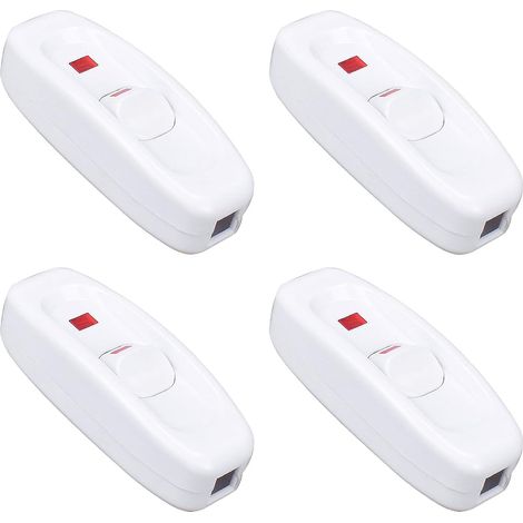 4 Pièces Interrupteur Lampe de Chevet Blanc Interrupteurs Bascule 10A 250V Interrupteurs Intermédiaires avec Voyant Lumineux 2 Fils et 3 Fils pour Petits Appareils Lampes de Bureau et Chevet (1/5)