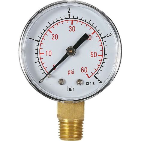 Wasserdruckmessgerät, Pool-Druckmessgerät, 60 psi, 1/4 Zoll, Bodenmontage, NPT, Zollgewinde, mechanische Waage, Manometer, Wasser- und Gasdruck