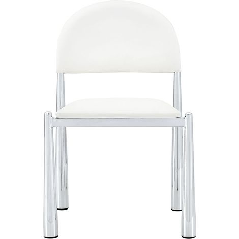 Chaise de cuisine 80 cm 2 chaises pieds en métal style moderne rembourrée dossier demi-rond revêtement cuir pu design élégant (1/5)
