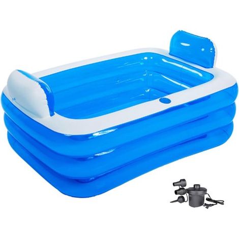 Aufblasbare Badewanne für Erwachsene, faltbare Spa-Badewanne für Dusche, Balkon und Garten, inkl. elektrischer Pumpe, schnell und einfach aufzublasen (1/5)