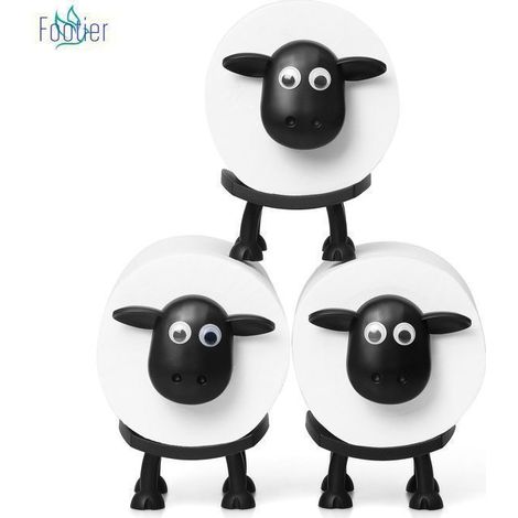 Lot de 3 Porte-Rouleaux de Papier Toilette en Forme de Mouton pour Rouleaux de 42 Mm Porte-Papier Toilette Amusant
