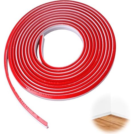 Baguette de Finition 12x9mm Blanc, Moulure Auto Adhésive Flexible pour Coin Mur et Plafond, Cornière PVC Étanche, Quart de Rond Joint Porte et Fenêtre Isolation, Protection Angle Meuble (1/5)