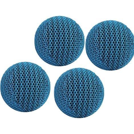 Lot de 4 Hot Tub absorbeurs de Piscine, Boule d'Éponge Absorbant l'huile Réutilisables, Éponge Absorbeur D'huile de Piscine, pour Spa et Piscine, Bleu, Polyuréthane, 777cm (1/5)