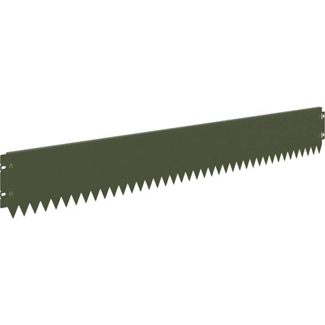 Bordure de Pelouse 20 pcs 103 x 15 cm Acier Vert olive vidaXL