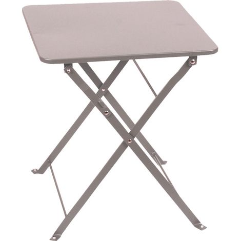 Table basse de jardin en métal gris pliable 40x40x45cm (1/3)