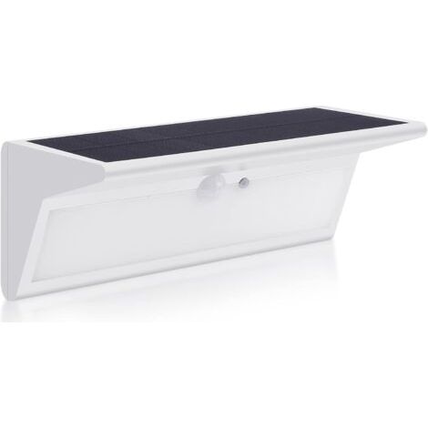 Pair Lampe Solaire Extérieur,46LED 3000 mAh, lampe solaire extérieure très lumineuse avec détecteur de mouvement, 4 modes, applique murale étanche pour le jardin (Lumière Blanche Chaude)