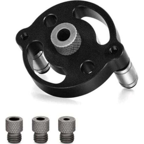 Localisateur de forage 3 trous, poinçon droit,gabarit de forage Outil de positionnement de menuiserie Guidage de forage réglable Localisateur de 6/8/10 mm