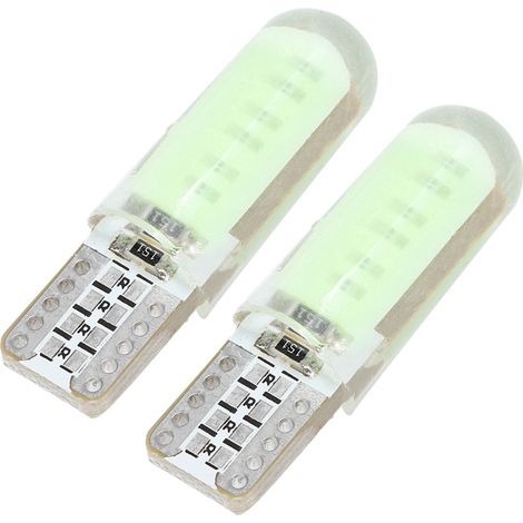 Lot de 10 ampoules T10 COB double face silicone pour feux de position latéraux de voiture (blanc) (1/3)