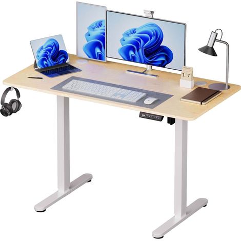Electric height adjustable desk wood look 120x60 cm 229384368 (1/5)