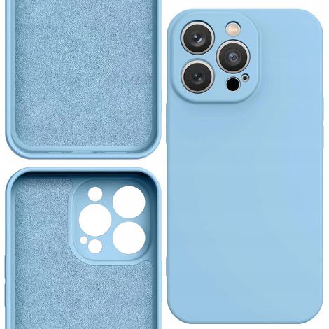 Coque en silicone pour iPhone 14 Plus, bleu clair (1/5)