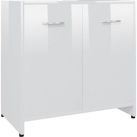 Maison Exclusive - Mobile da Bagno Bianco Lucido 60x33x61 cm in Legno Multistrato