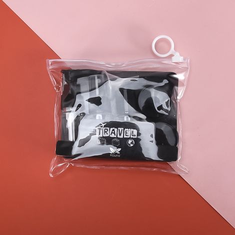 Lot de 5 flacons de voyage pour produits de toilette, contenants de voyage étanches approuvés par la TSA, accessoires de voyage pour shampoing, après-shampoing, lotion et gel douche, noir (1/5)
