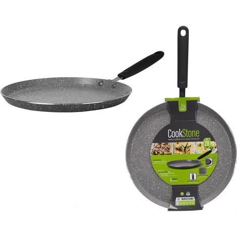 TrAdE Shop Traesio - Padella Crepes ⌀28cm In Alluminio Pressofuso Antiaderente Effetto Pietra Induzione - (1/2)