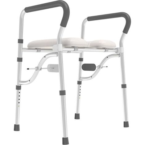 Rehausseur Toilette Adulte, Rehausseur WC Adulte, Soulèvement du Couvercle des Toilettes pour Personnes âgées avec Réglage de la Hauteur, Convient pour Toutes les Toilettes Courantes (1/5)