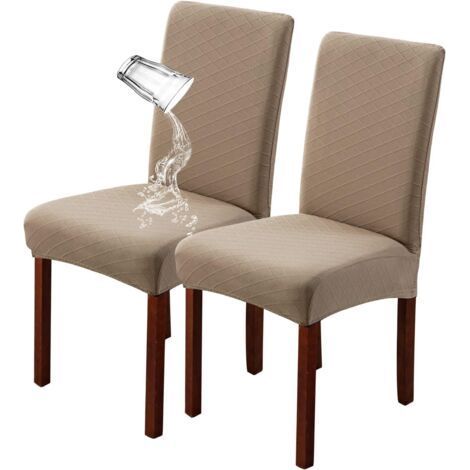 Dining Chair Covers Set of 2 Stretch, Removable and Washable (Sand) (1/5)