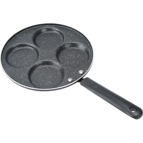 Antihaftbeschichtete Bratpfanne mit 4 Löchern, 24 cm Durchmesser, ideal für die Küche, z. B. zum Braten von Spiegeleiern. (1/5)