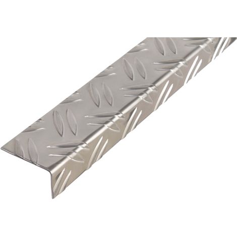 ALBERTS Winkelprofil, Riffel-Prägung, ungleichsch., Alu blank, LxBxH 2000 x 53, 6 x 29, 5 mm (1/3)